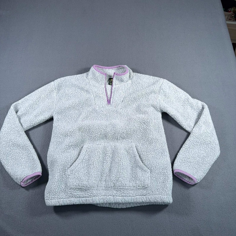 Xersion Sweatshirt Gray w/ Lavender Piping Size Girls 16/XL - Super Warm!